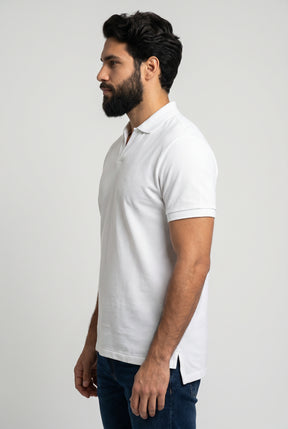 Camisa Gola Polo RL Monochrome V-Neck - Off Whiteo