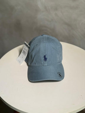 Boné Polo RL Classic - Cinza Azulado Small Pony Azul Marinho