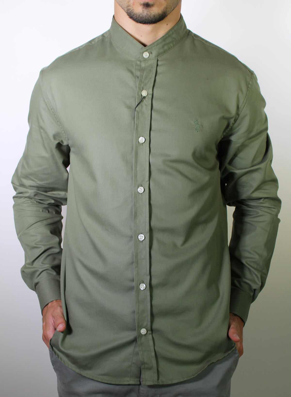 Camisa RL Manga Longa Gola Padre - Verde Army
