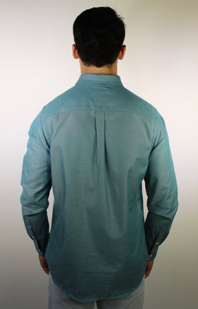 Camisa Social Lisa Manga Longa TH Classic  - Verde Petróleo Mescla