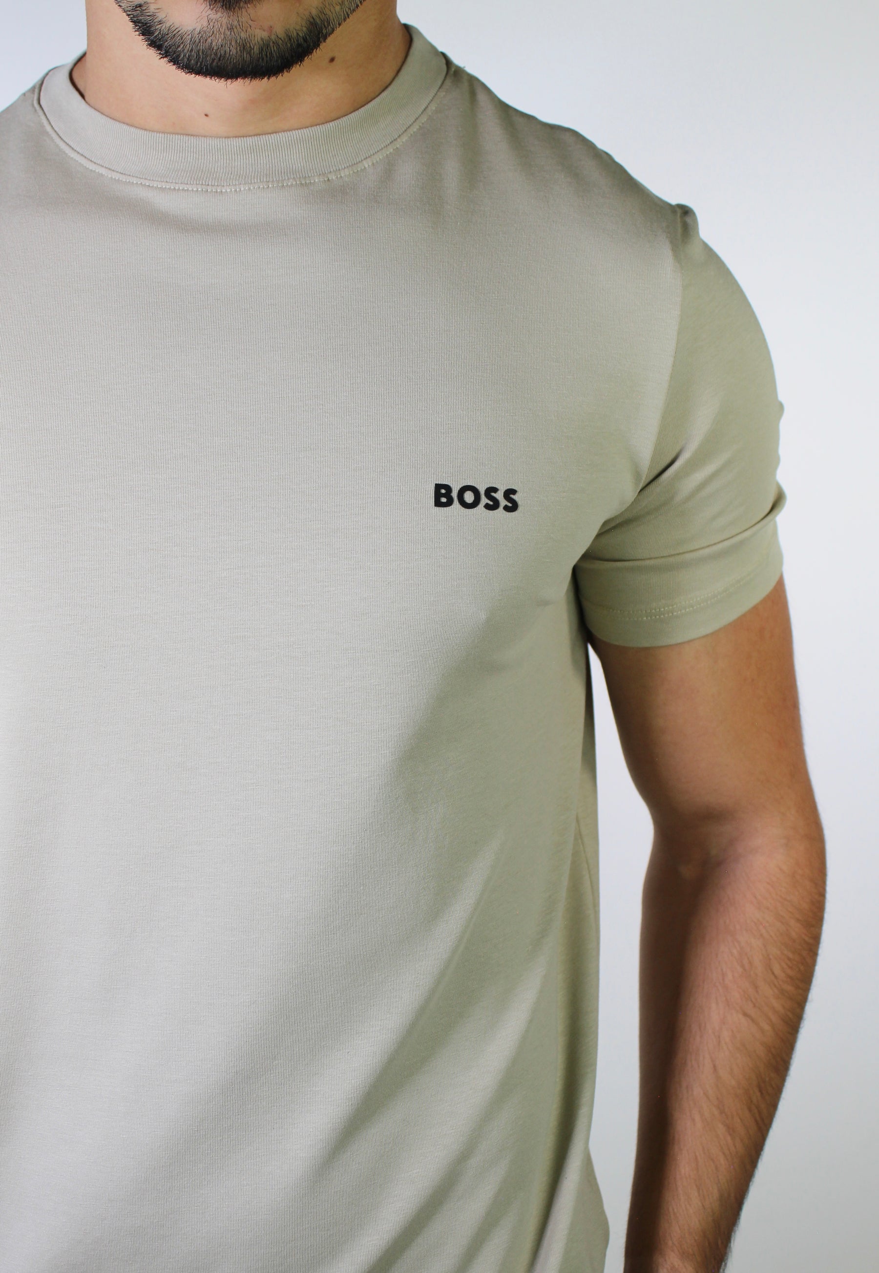 Camiseta Boss Minimalist Side Logo - Cáqui