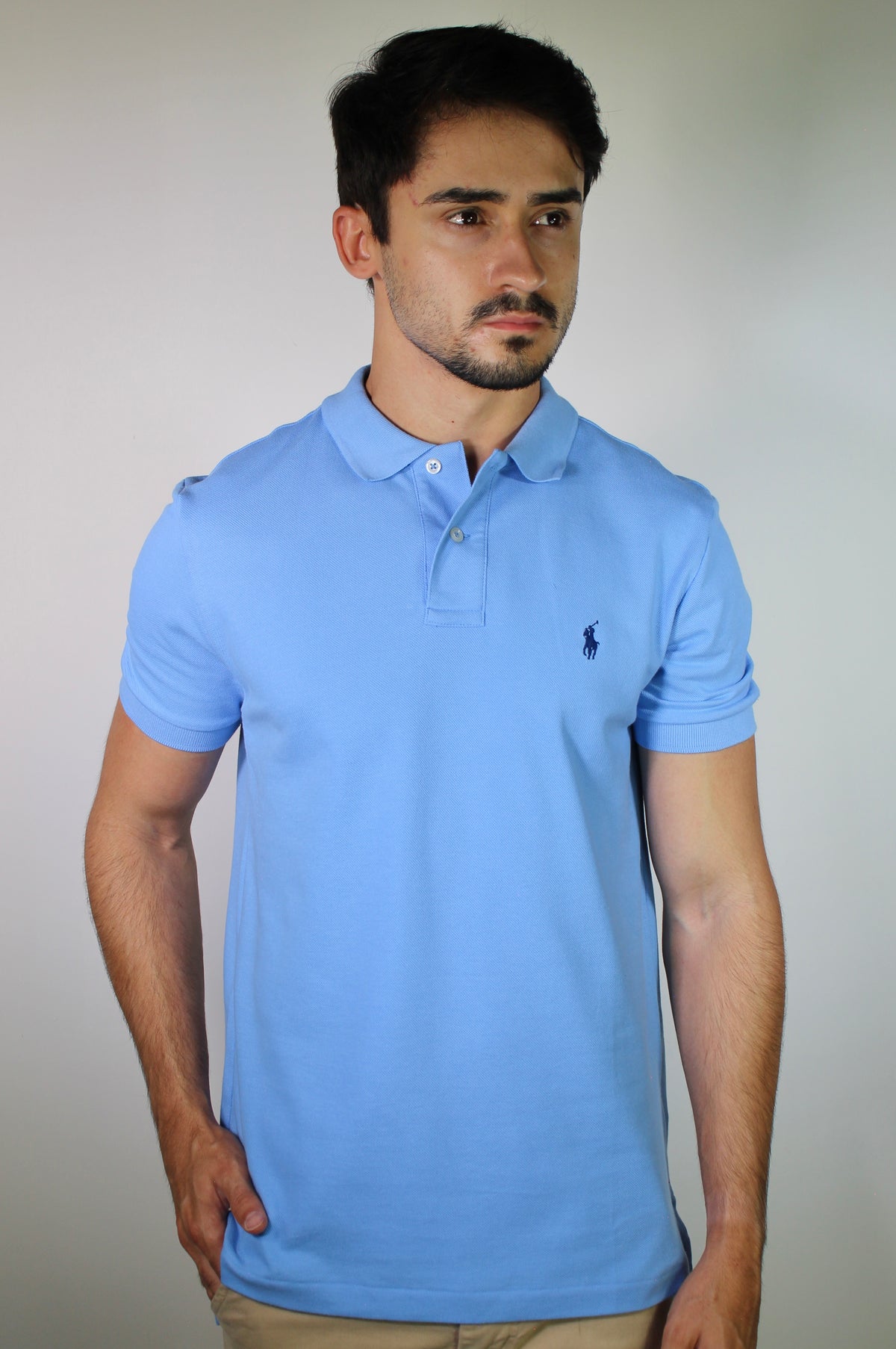 Camisa Gola Polo RL - Azul Celeste Small Pony Azul Marinho
