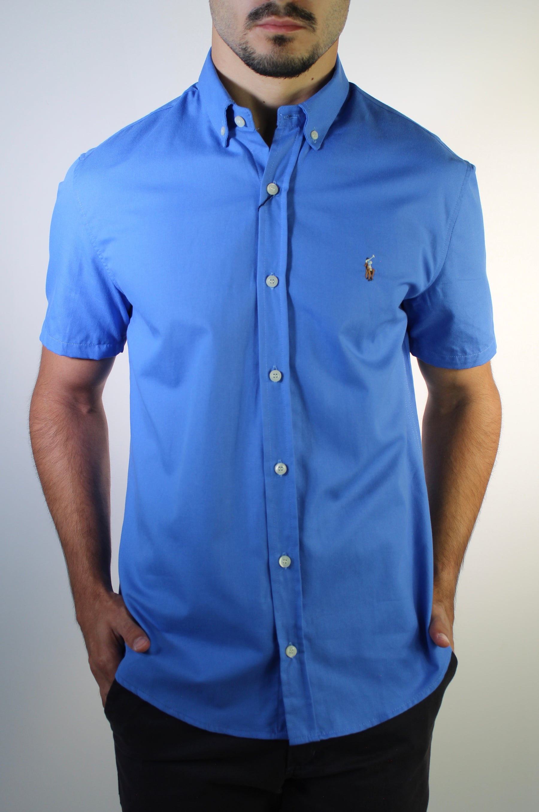 Camisa Social Manga Curta RL - Azul Celeste