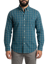 Camisa Social RL Longa - Xadrez Aspen Verde Petróleo