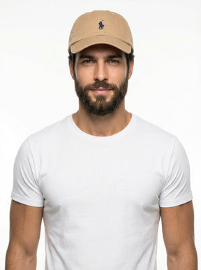 Boné Polo RL Classic - Cáqui Small Pony Azul Marinho