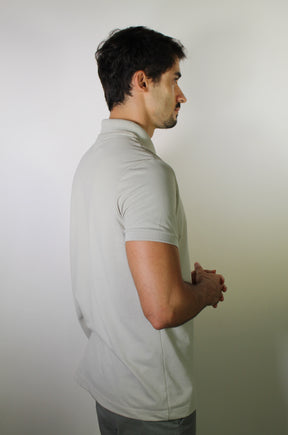 Camisa Gola Polo LCT Front Zipper - Areia