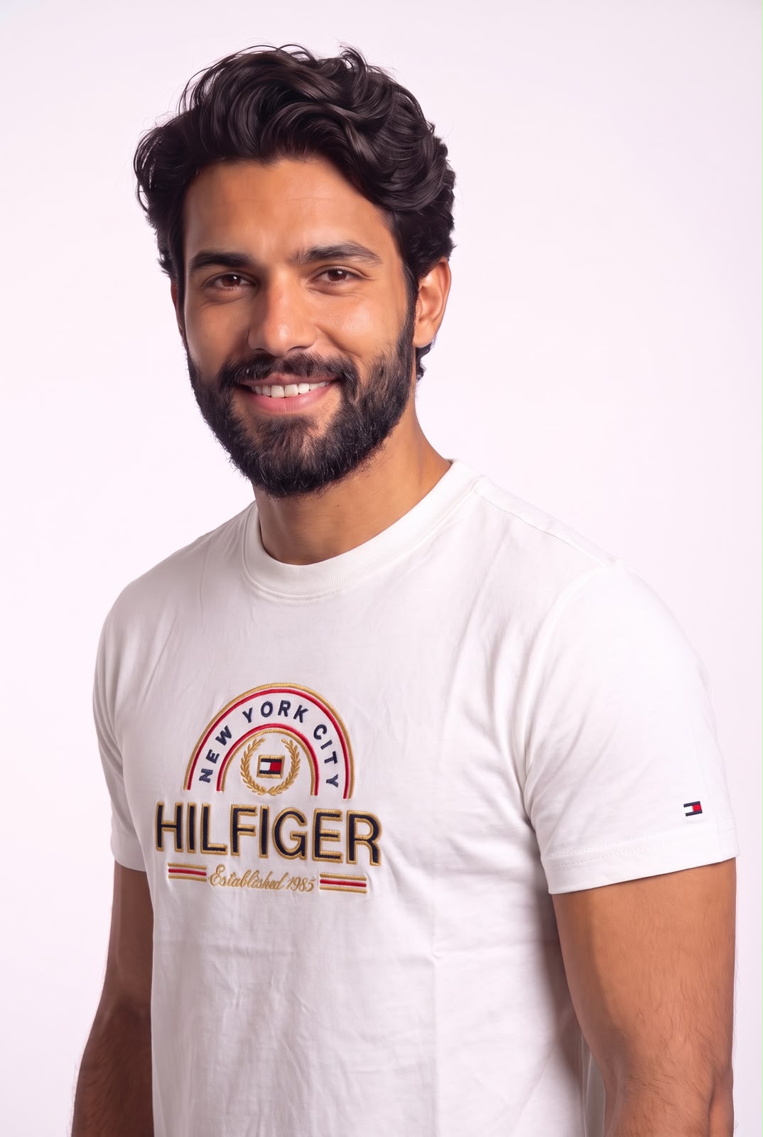 Camiseta TH Rockaway Crest Vintage - Off White
