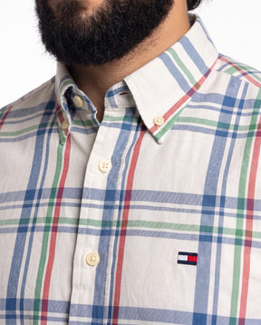 Camisa Manga Oxford Longa TH - Nashville Grid Xadrez Tricolor