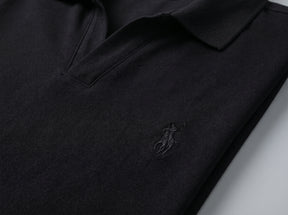 Camisa Gola Polo RL Monochrome V-Neck - Preta