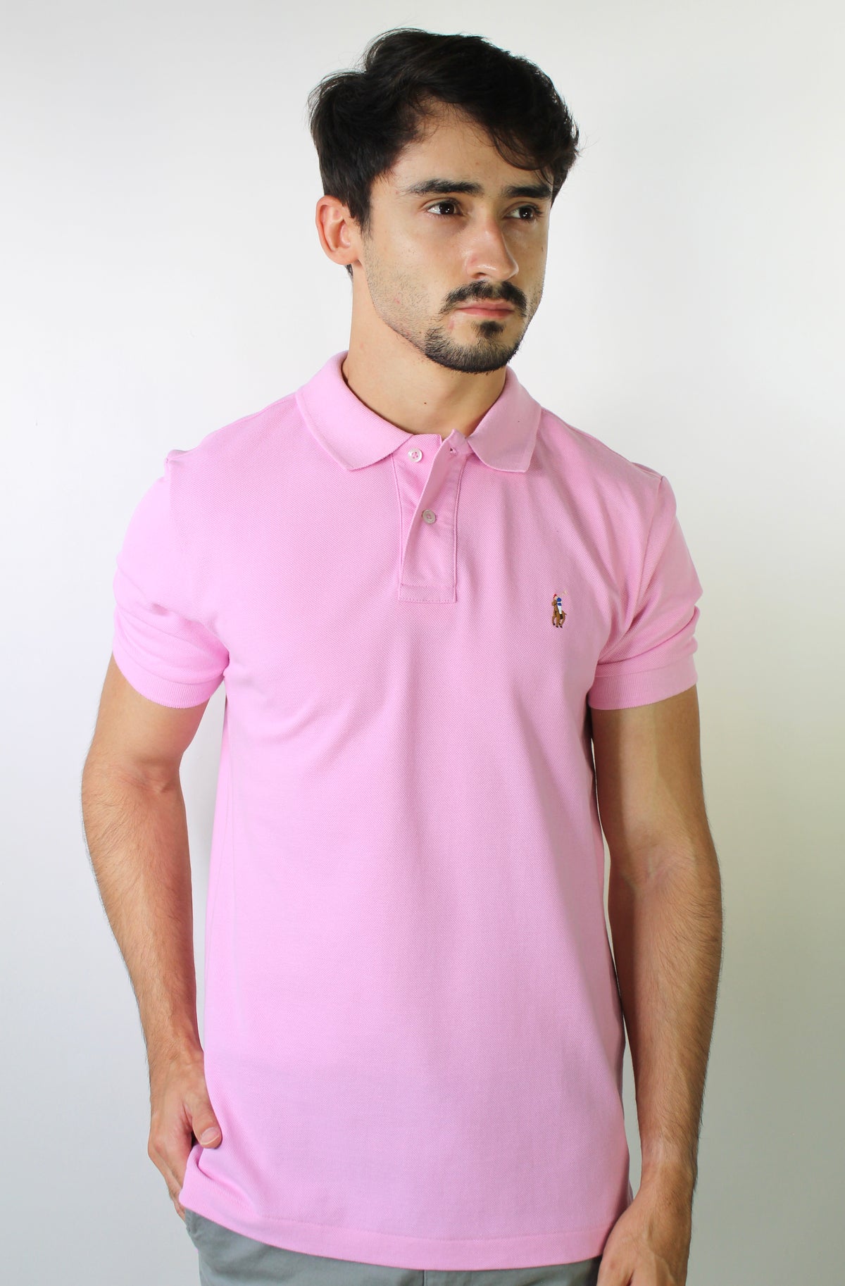 Camisa Gola Polo RL - Rosa Small Pony Colorido