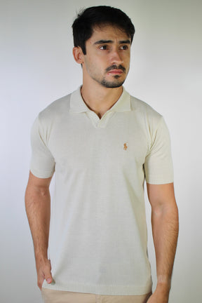 Camisa RL Polo Tricot Gola V - Creme