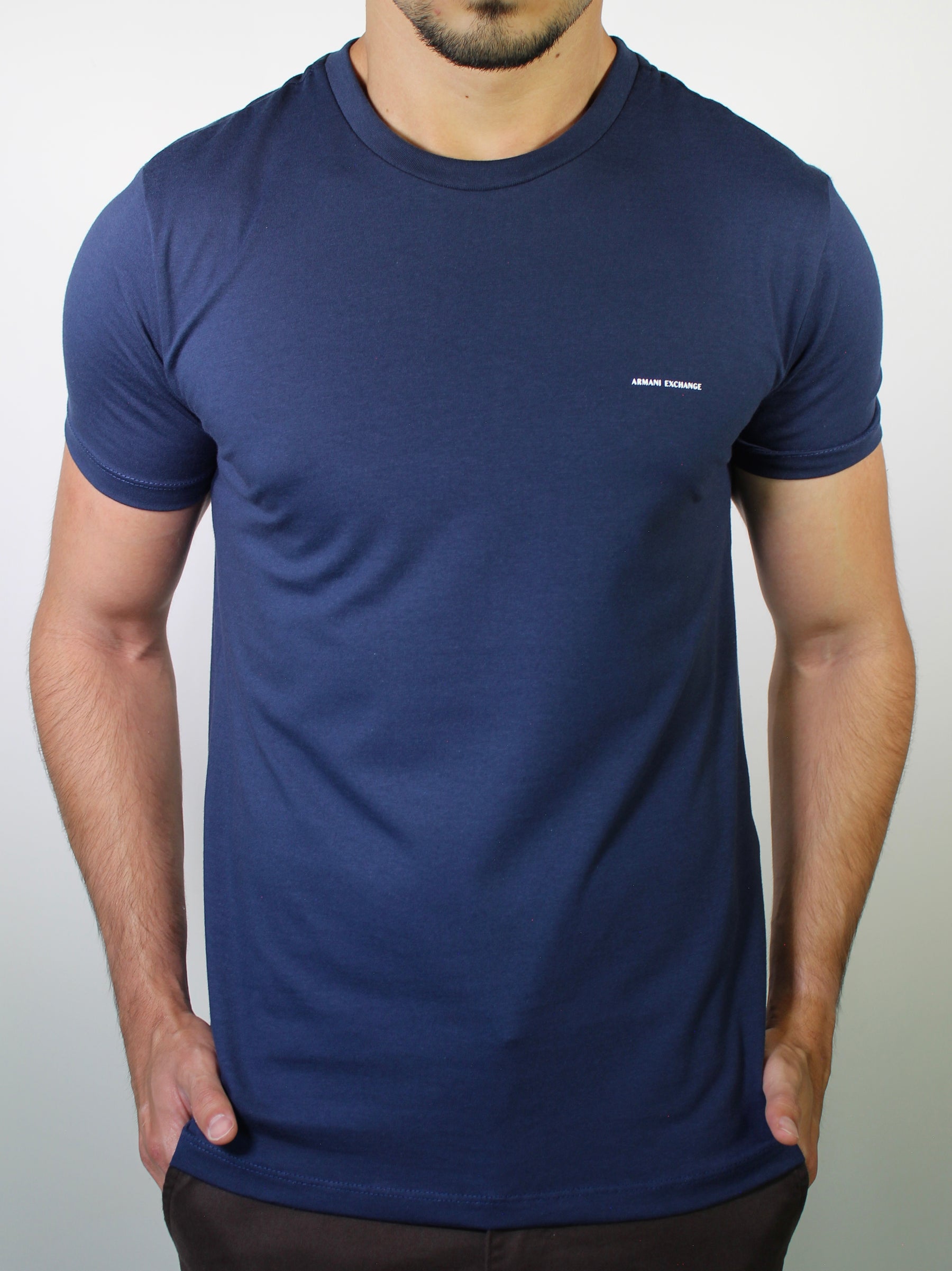 Camiseta AX Side Logo Line - Azul Marinho