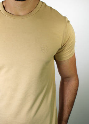 Camiseta AX Round Side Logo - Cáqui
