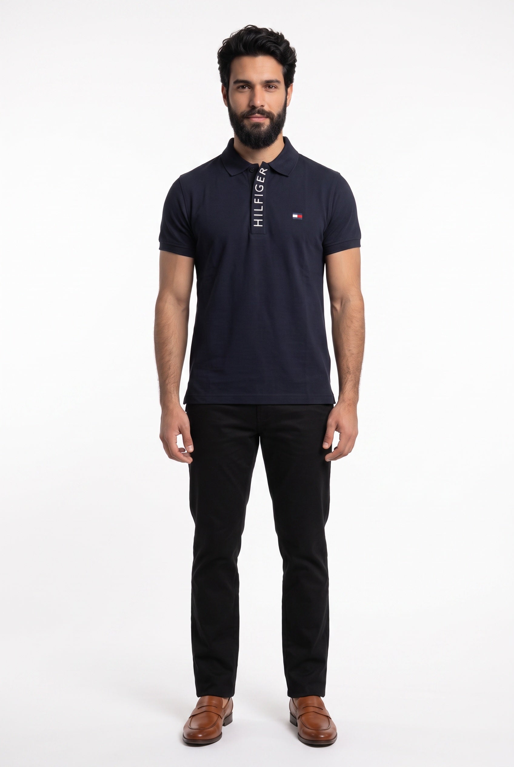 Camisa Gola Polo TH Statement Line - Azul Marinho