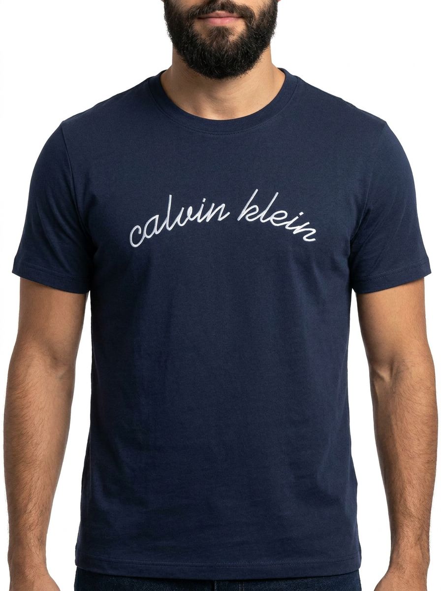 Camiseta CK Signature Script - Azul Marinho