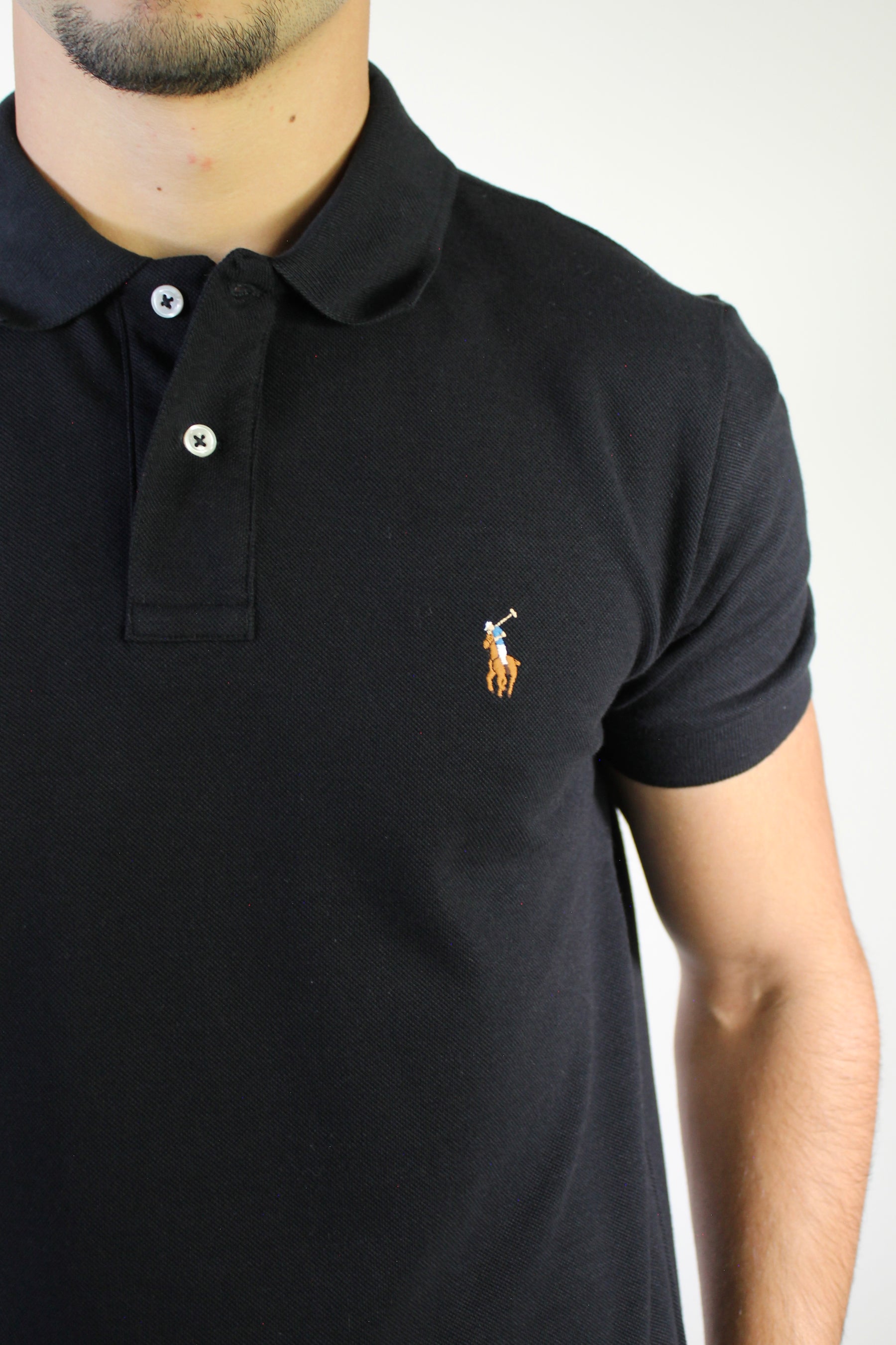 Camisa Gola Polo RL - Preta Small Pony Colorido