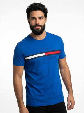 Camiseta TH Flag Stripe - Azul Royal