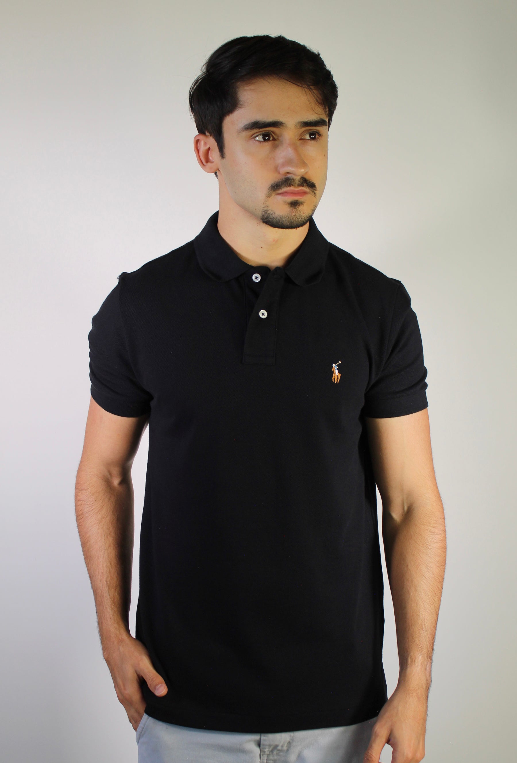 Camisa Gola Polo RL - Preta Small Pony Colorido