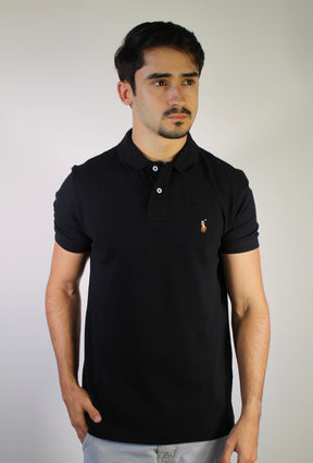 Camisa Gola Polo RL - Preta Small Pony Colorido