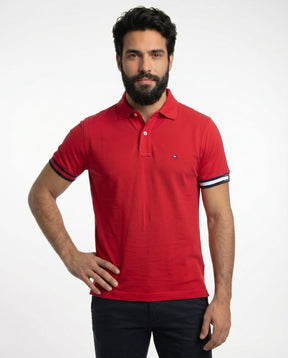 Camisa Gola Polo TH Sleeve Stripe - Vermelha