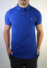 Camisa Gola Polo RL - Azul Turquesa Small Pony Rosa