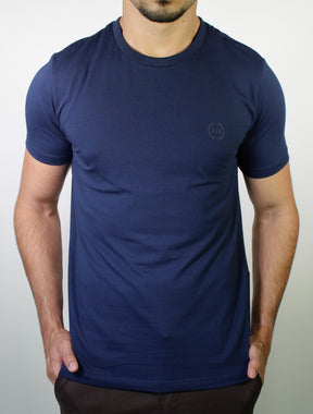 Camiseta AX Round Side Logo - Azul Marinho