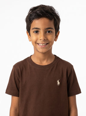 Camiseta RL Classic Infantil - Marrom Small Pony Cáqui