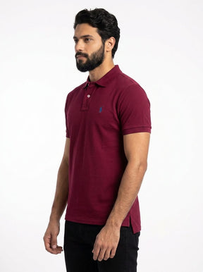 Camisa Gola Polo RL - Bordô Small Pony Azul