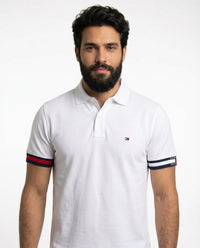 Camisa Gola Polo TH Sleeve Stripe - Branca