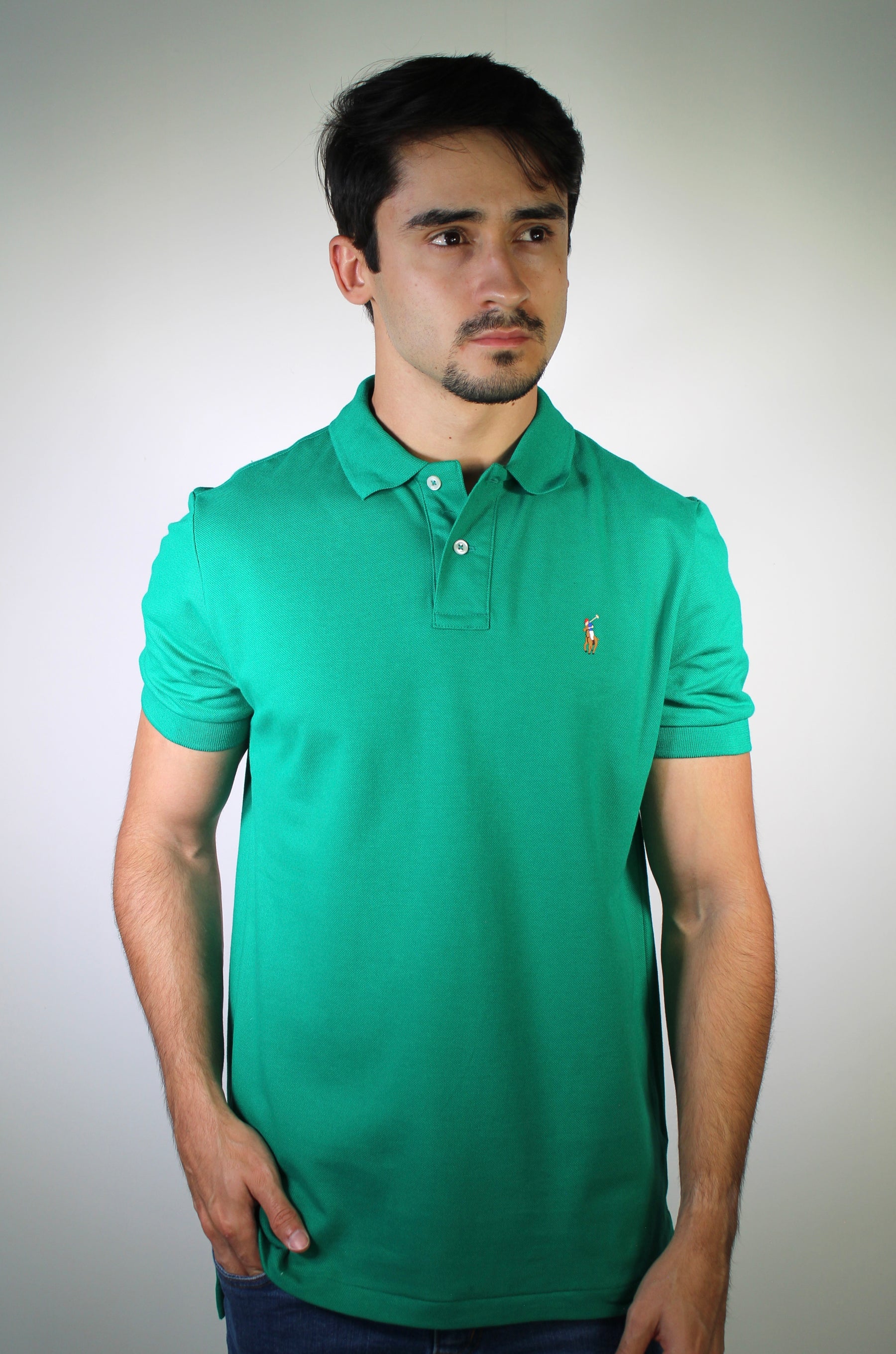 Camisa Gola Polo RL - Verde Bandeira Small Pony Colorido