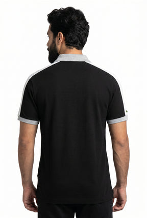 Camisa Gola Polo LCT Legacy Contrast Zip - Preta