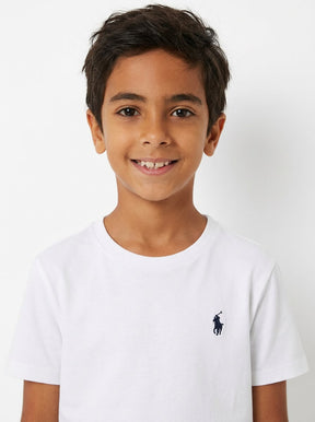 Camiseta RL Classic Infantil - Branca Small Pony Azul Marinho