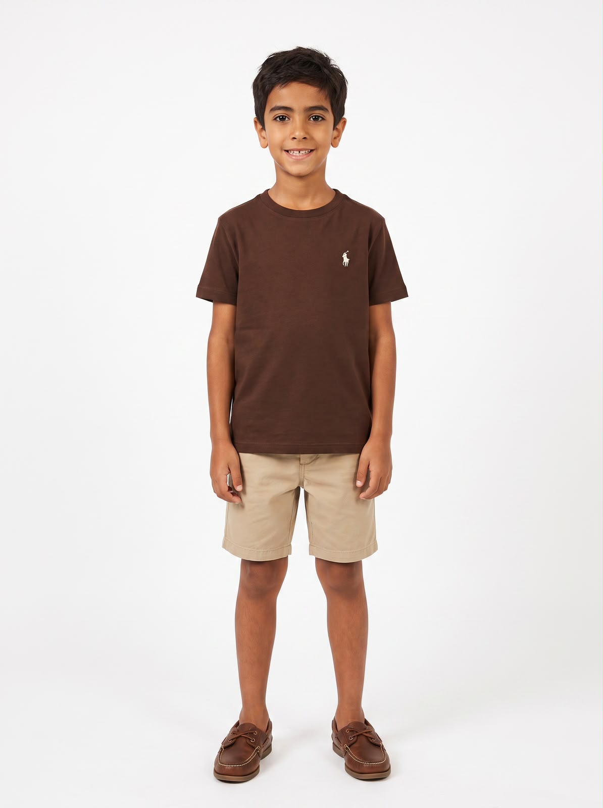Camiseta RL Classic Infantil - Marrom Small Pony Cáqui