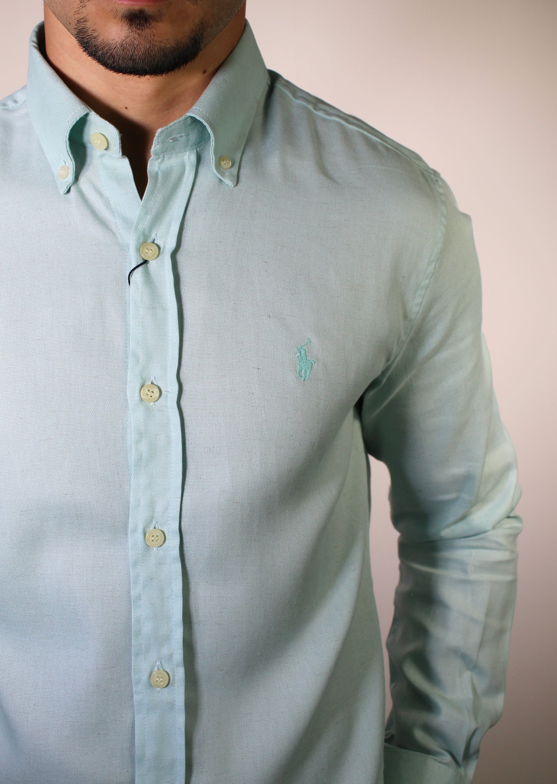 Camisa Social Linho RL Manga Longa Monochrome - Verde Água