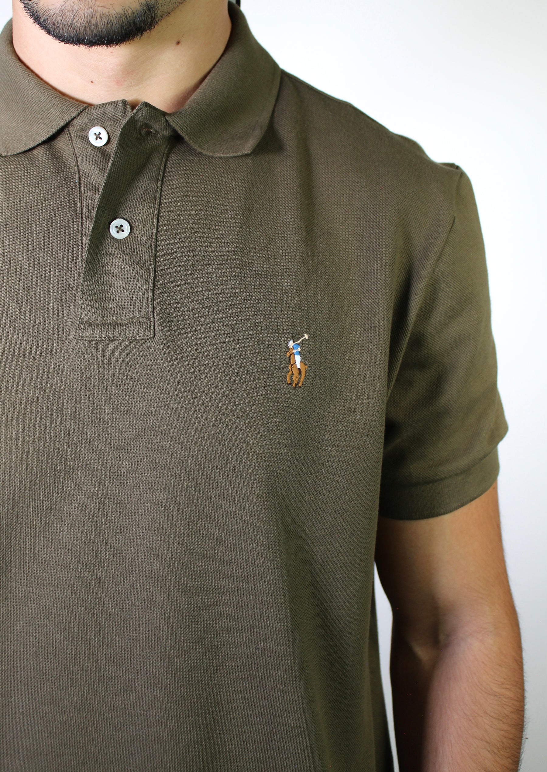 Camisa Gola Polo RL - Verde Oliva Small Pony Colorido