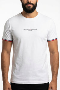 Camiseta TH Est. 1985 Band Sleeve - Off White