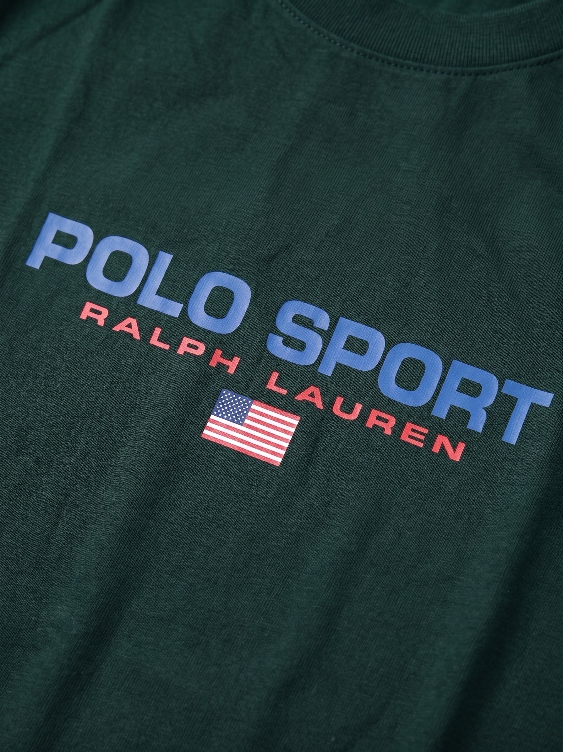 Camiseta RL Polo Sport USA Flag - Verde Musgo