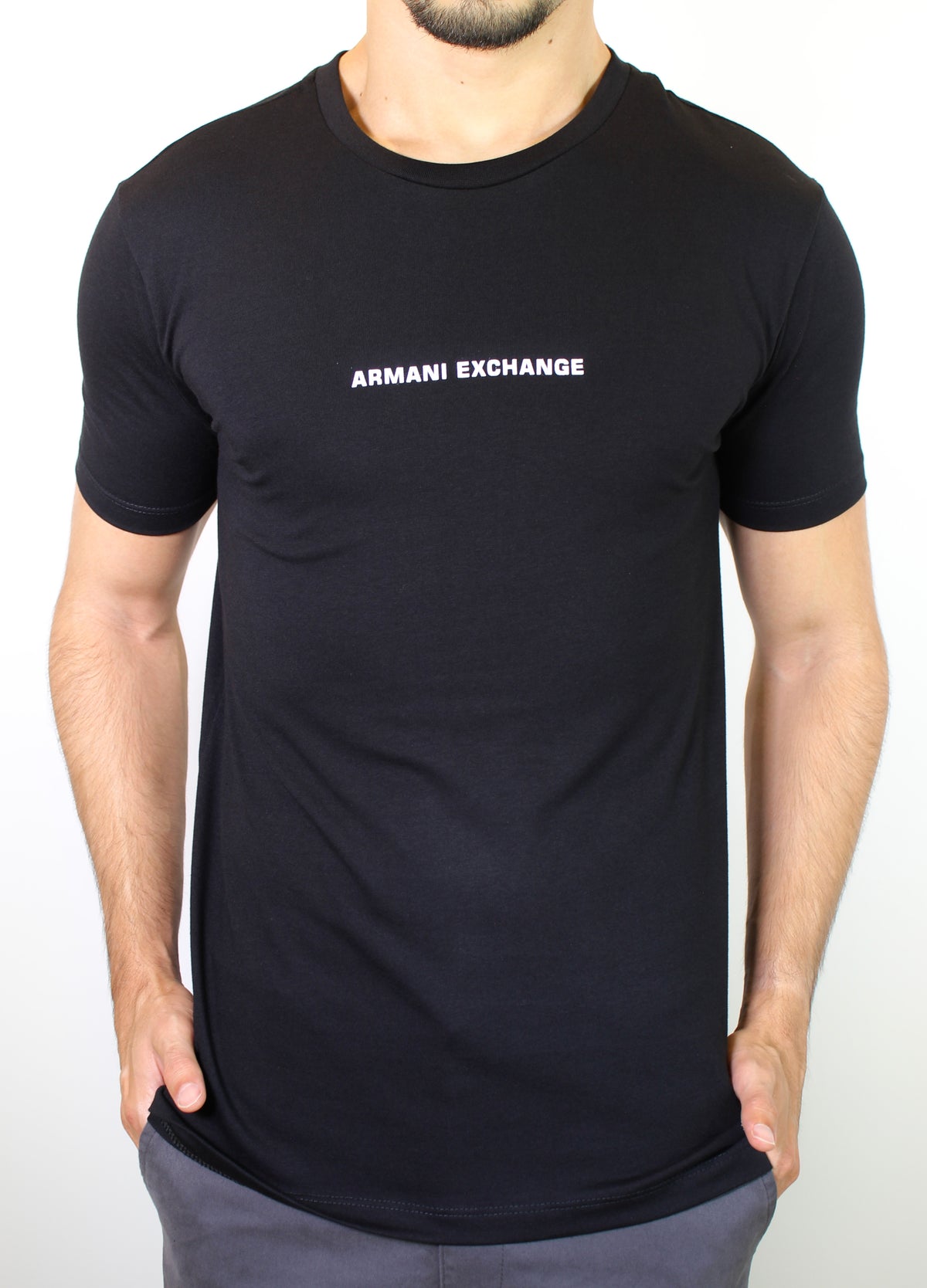 Camiseta AX Essencial Bold Logo Central - Preta