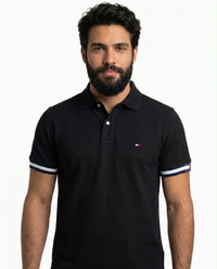 Camisa Gola Polo TH Sleeve Stripe - Preta