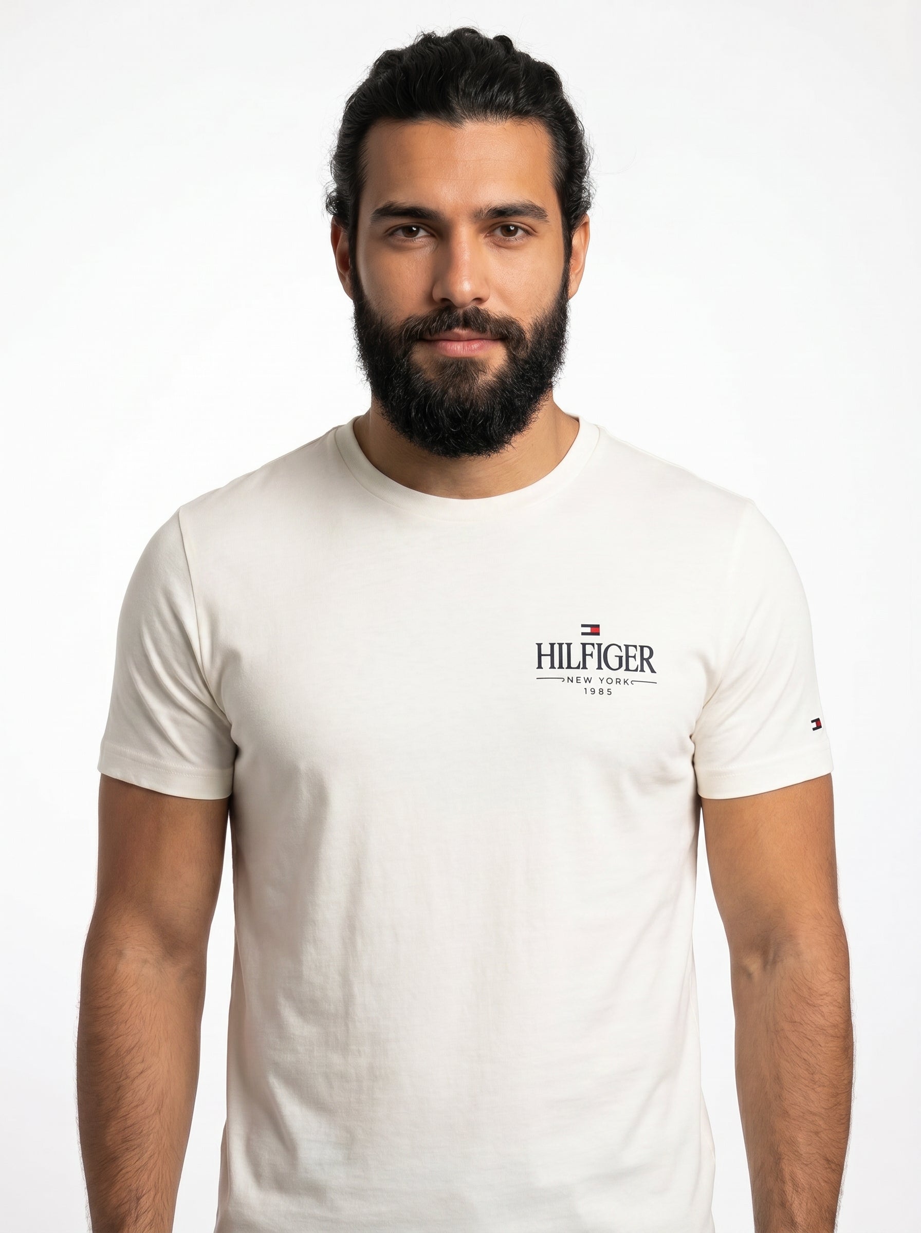 Camiseta TH New York Side Label - Off White