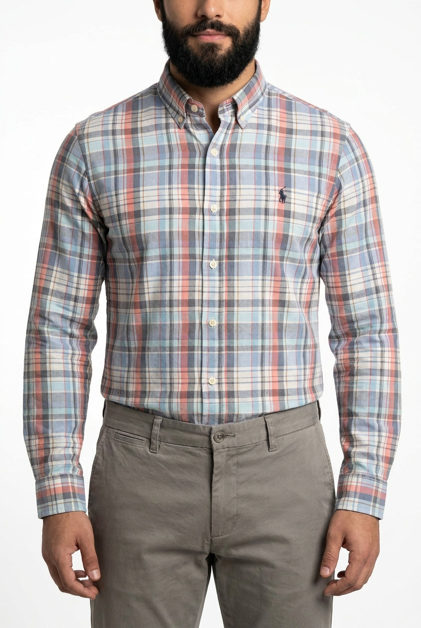 Camisa Social RL Manga Longa - Xadrez Grid Vintage