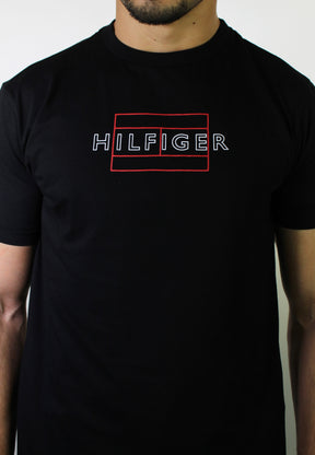 Camiseta TH Flag Frame Outline Tee - Preta