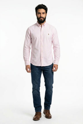 Camisa Social Lisa RL Manga Longa - Rosa