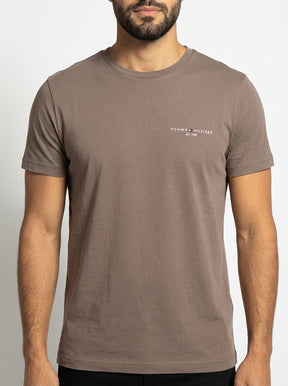 Camiseta TH Side Logo Flag Est. 1985 - Café