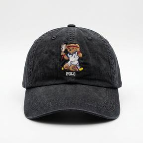 Boné Polo RL Tennis Bear - Preto Estonado