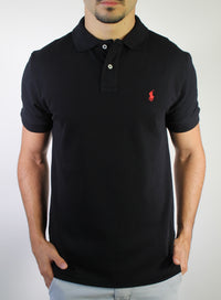 Camisa Gola Polo RL - Preta Small Pony Vermelho