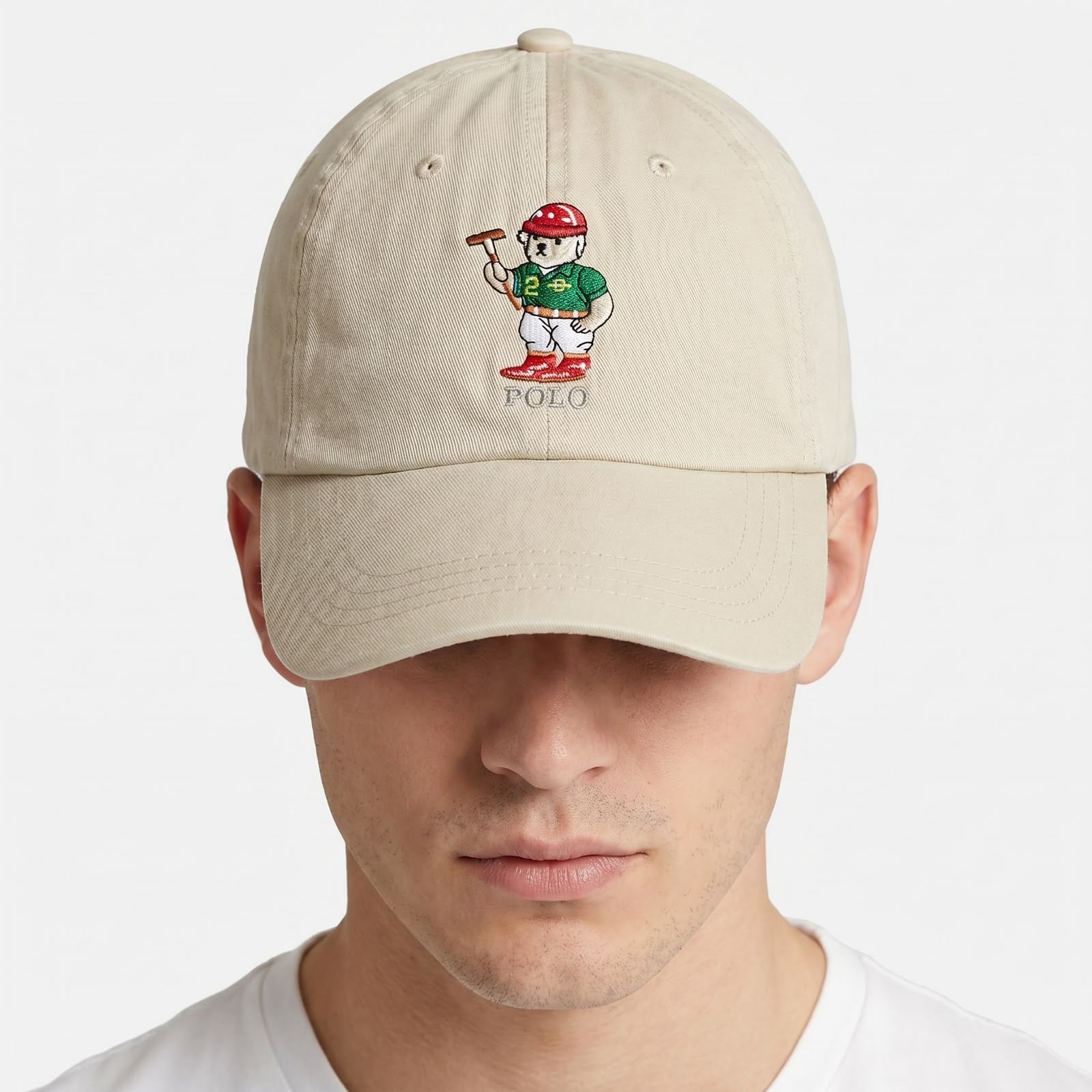Boné RL Polo Athlete Bear - Creme