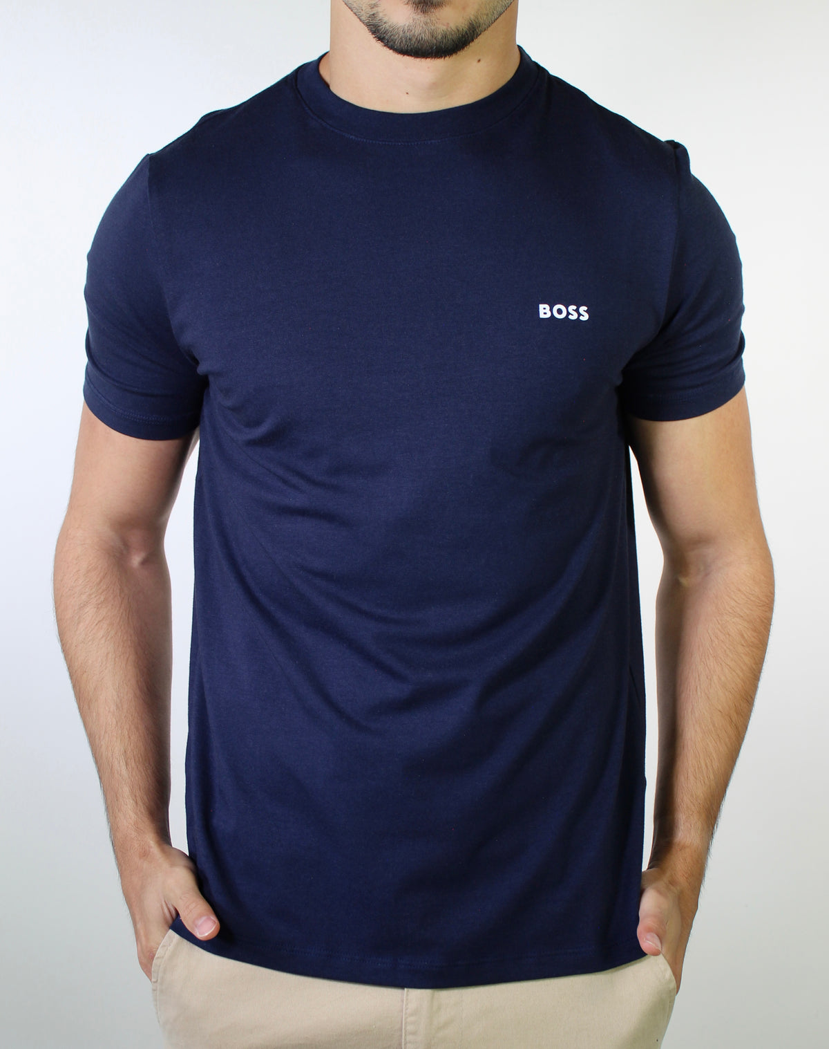 Camiseta Boss Minimalist Side Logo - Azul Marinho
