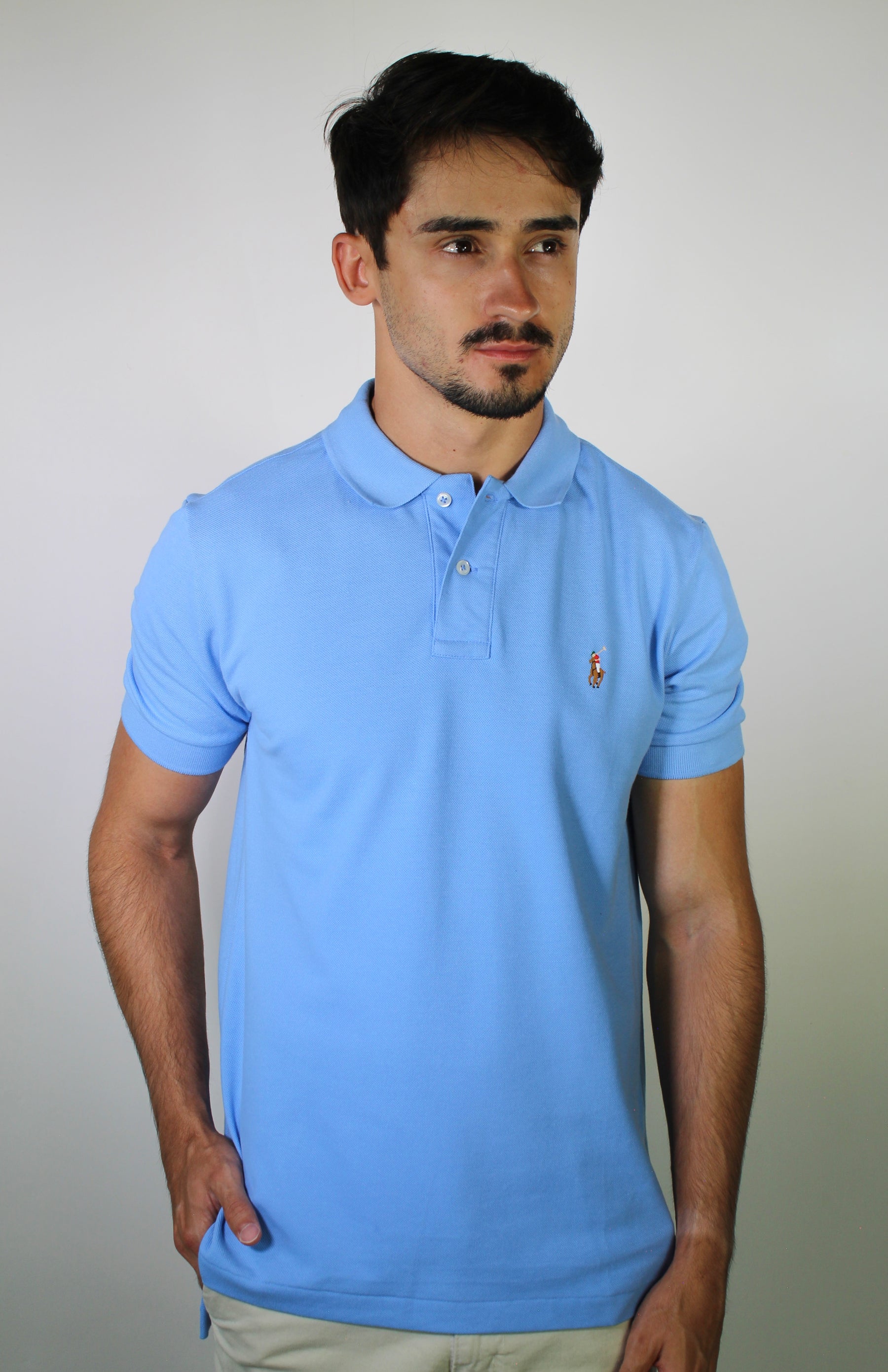 Camisa Gola Polo RL - Azul Celeste Small Pony Colorido