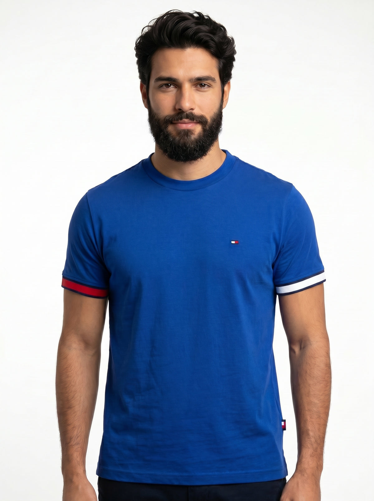 Camiseta TH Minimalist Sleeve Stripe - Azul Royal
